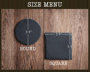 Gói của 50 cái 4 inch khắc laser khoảng trống Đen <span class=keywords><strong>Slate</strong></span> Đá Đế lót ly với Anti-Scratch dưới Đen Đá Cẩm Thạch Coaster cho bar - Product Image 6
