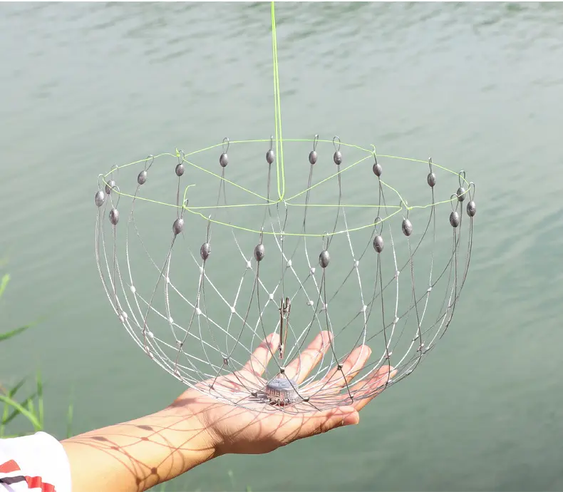 Pot de crabe pliable et piège à crevettes d'aquaculture Produit de pêche pour attraper des crabes et des crevettes