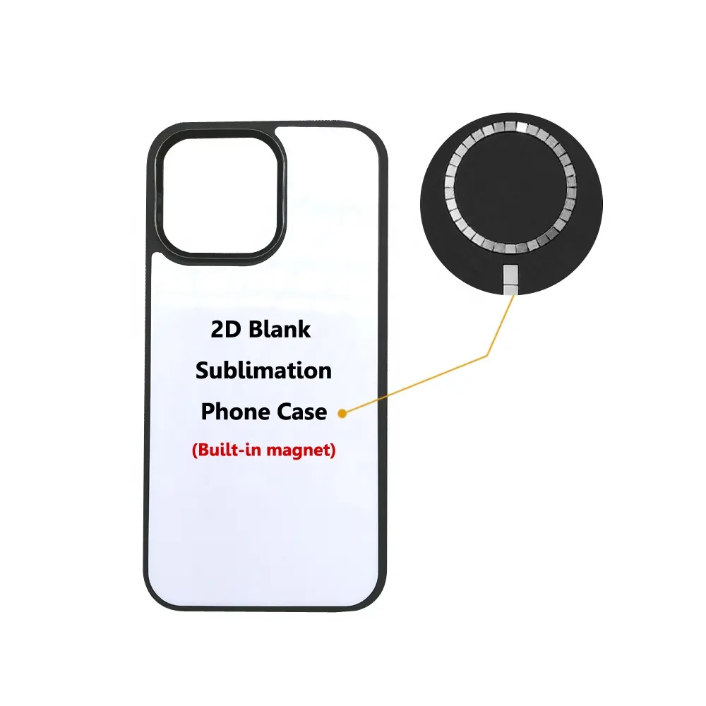 Em branco 2d sublimação celular Tpu casos carregamento sem fio com ímã para iphone 15 14 13 12 pro max