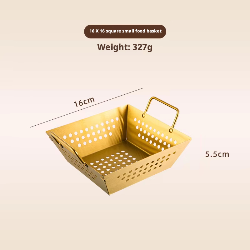 16*16cm fruit basket-gold
