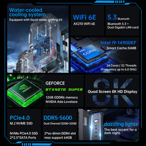 2025 nuevo Mini Pc refrigerado por agua Mini PC sistema DDR5 RAM 2 * LAN refrigeración definitiva para ordenadores de escritorio para juegos de máximo rendimiento - Product Image 5