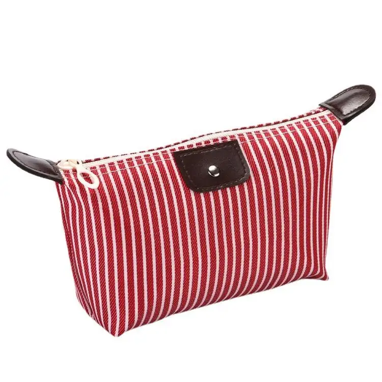 Bolsa pequeña de nailon portátil al por mayor, bolsa de maquillaje con cremallera, bolsa colorida para cosméticos, bolsa organizadora de maquillaje