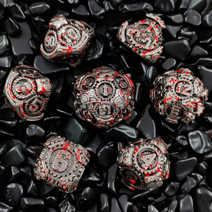 7 adet/takım dişli Metal Dnd zar seti Polyhedral numarası zar kiti Dnd TRPG Cthulhu COC koşu ekibi D6 kurulu oyunu zar - Product Image 2