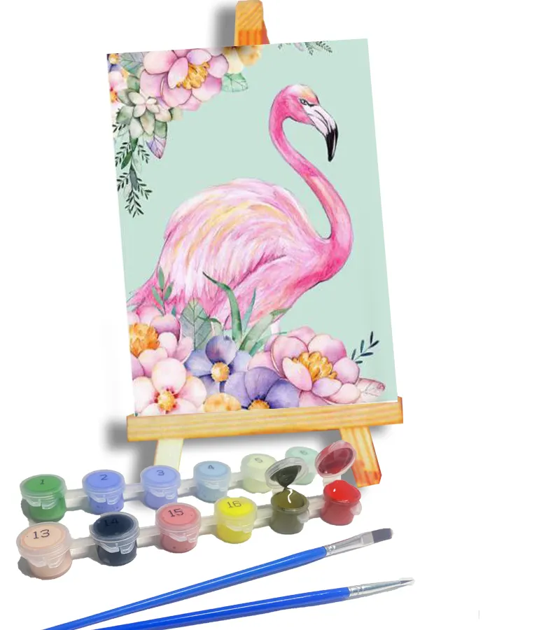 Art Craft Spicture Frames Home Decor immagine astratta decorazione della parete a olio Digital Kid Beautiful Flamingo Painting