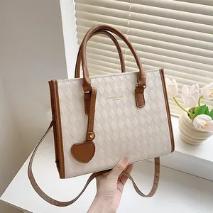 韓国版レトロパーソナリティショルダーバッグ大容量ダイヤモンドラティスデザインレディースバッグ - Product Image 5