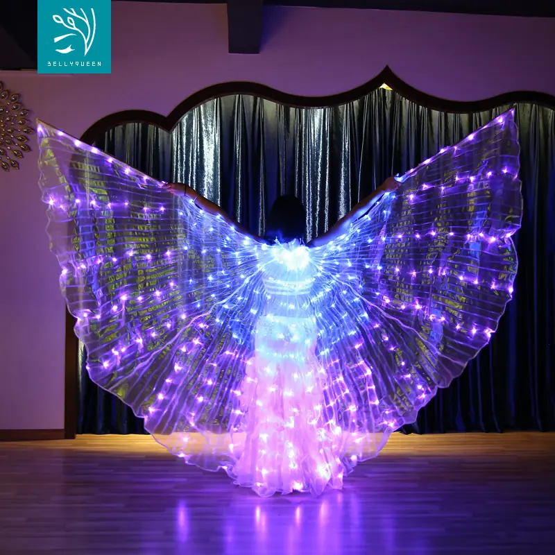 600 Leds iluminan la danza del vientre isis wing para damas bellyqueen