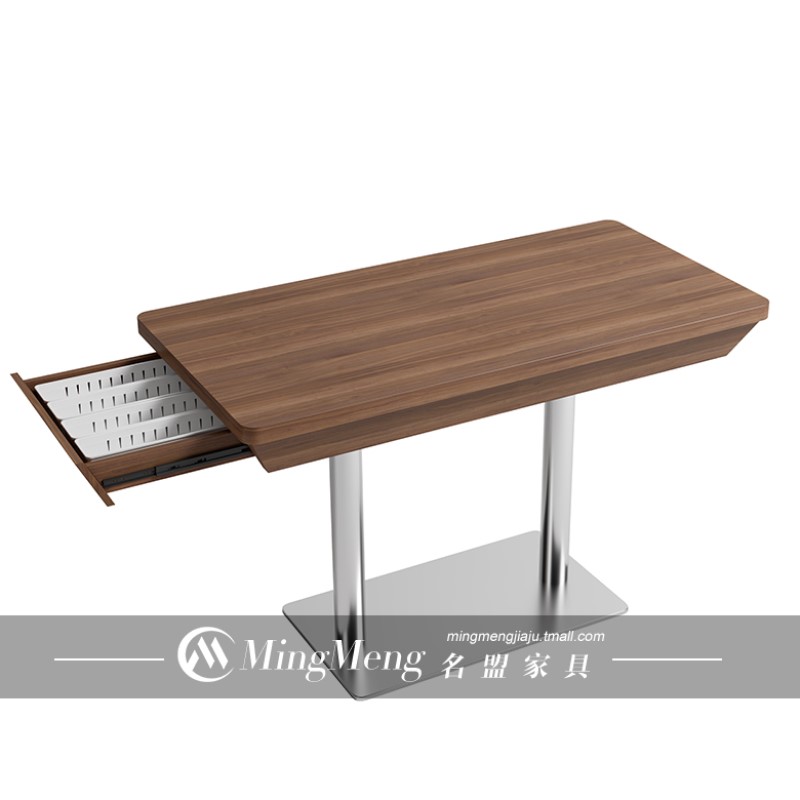 Rect table with drawer (stainless steel base)