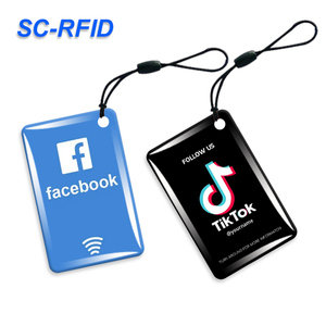 Sosyal medya paylaşımı NFC anahtarlık epoksi 13.56MHz Instagram Facebook Google incelemesi anahtar kart - Product Image 3