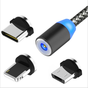 3A 3 in 1 tip C manyetik şarj kablosu 2.4A USB cep telefonu ve bilgisayar için yuvarlak şekil 3in1 manyetik USB şarj - Product Image 6