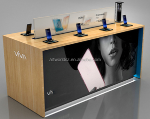 Artworld Displays MDF <strong>Computer</strong> Ipad Display Counter/Stand/Desk for Cell Phone <strong>Store</strong> W/ Storage Cabinet &amp; Alarmed Phone Holders - Product Image 5