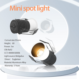 Shanhe Down <strong>Light</strong> <strong>5w</strong> Anti Glare Cob Loxone Ceiling Recess Adjust <strong>24v</strong> Dc Mini Tri Color Dimmable <strong>Led</strong> Downlight - Product Image 4