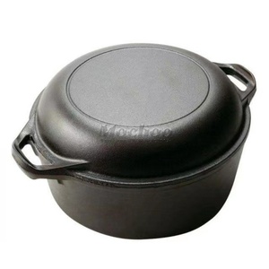 หม้อเหล็กหล่อพร้อมฝาปิด2-in-1 5QT เหล็กหล่อสำหรับทอดอาหารและอบ - Product Image 3
