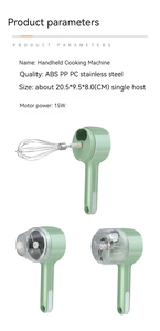 1200MAH USB şarj edilebilir 3 in 1 kablosuz sarımsak kıyıcı taşınabilir elektrikli akülü çırpma gıda el mikseri - Product Image 2