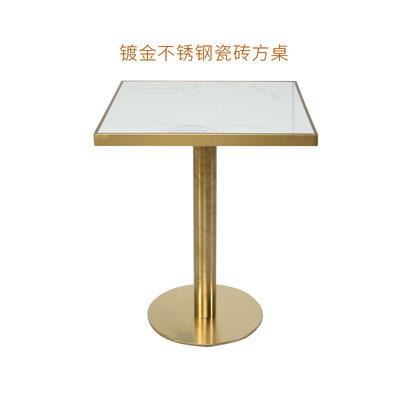 Table carrée blanche 60*60*75 (pieds plaqués or)