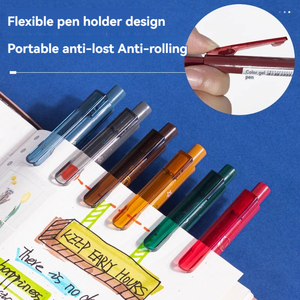 Deli A201 High Quality Retro <strong>Color</strong> Gel Pen Purple + Gray 2 Press Pen 0.5mm Small Fresh Student <strong>Notebook</strong> <strong>Notes</strong> <strong>with</strong> <strong>Color</strong> Pen - Product Image 4