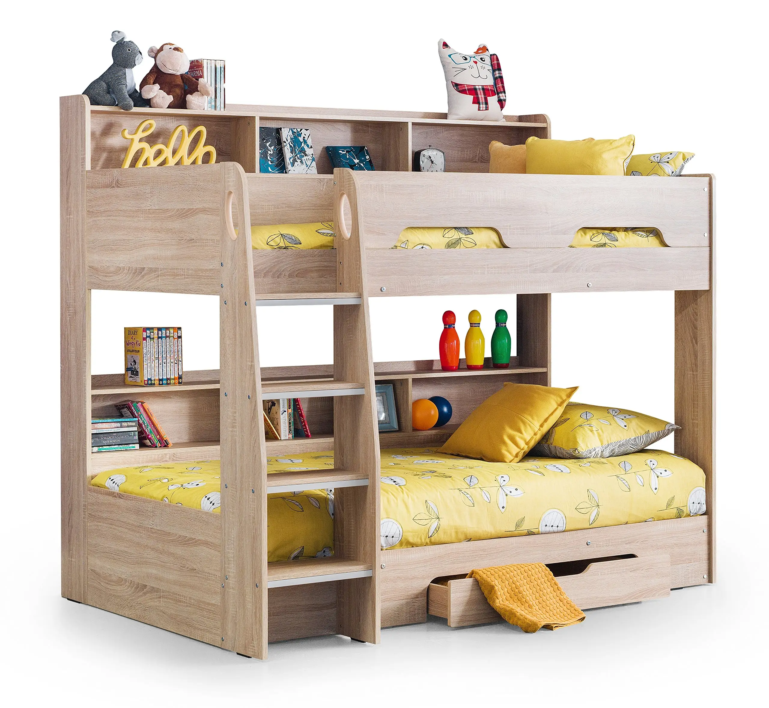 Muebles de dormitorio con etiqueta personalizada riel de cama de bebé para niños Litera Bowen Orion _ Sonoma Oak _ Individual