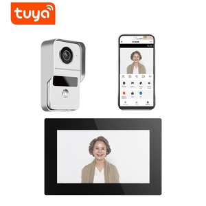 Sistema de intercomunicación de videoportero Tuya WiFi con 4 cables, monitor de interior táctil de 7 pulgadas, 1080p, con teléfono inteligente para Villa - Product Image 1