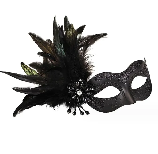 Maschera di Halloween palla piuma Sexy maschera sexy festa regina maschera per il trucco oggetti di scena carnevale