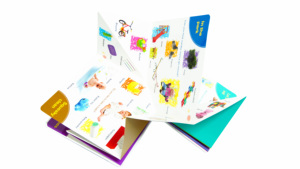 หนังสือพับที่ผลิตในประเทศจีนเพื่อช่วยให้เด็กๆ รู้จักวัตถุ การพิมพ์ออฟเซตบนกระดาษพิมพ์ลูกฟูกกระดาษดับล็กซ์ชนิดกระดาษ