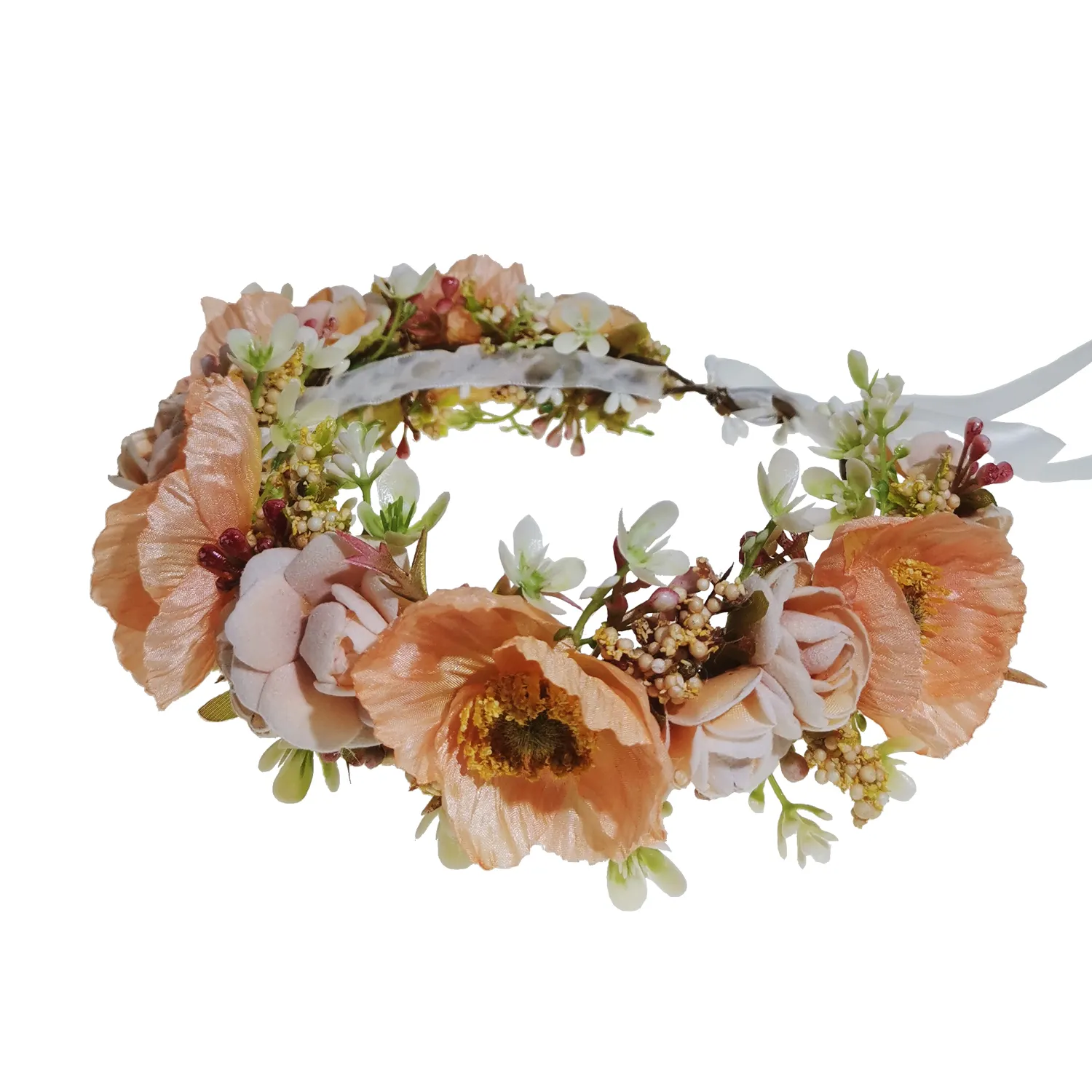 Cerchietto di fiori di papavero corona corona floreale ghirlanda di nozze festa di nozze foto oggetti di scena corona di fiori rosa copricapo matrimonio