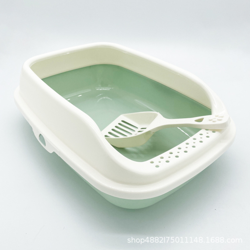 Green Small Round Hole Cat Litter Box