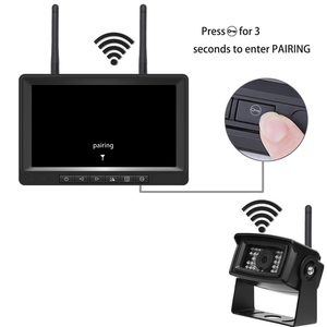 Podofo 7 Inch Digital Wireless Reversing Monitor Waterproof 28 IR Rear View <strong>Backup</strong> Camera Kit for Bus Trailer RV Farm <strong>Machine</strong> - Product Image 2