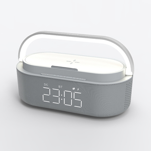 5 in 1 sveglia digitale portatile per altoparlante Bluetooth con telefono senza fili ricarica notturna luce altoparlante in legno per uso informatico - Product Image 2