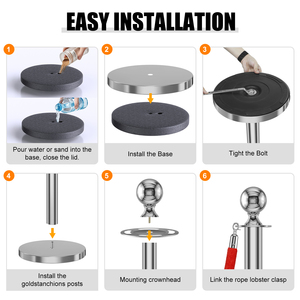 Hot bán Bạc Vàng nước fillable ánh sáng thép không gỉ hàng đợi rào cản <span class=keywords><strong>stanchion</strong></span> bài viết cho kiểm soát đám đông sự kiện cho người đi bộ - Product Image 5