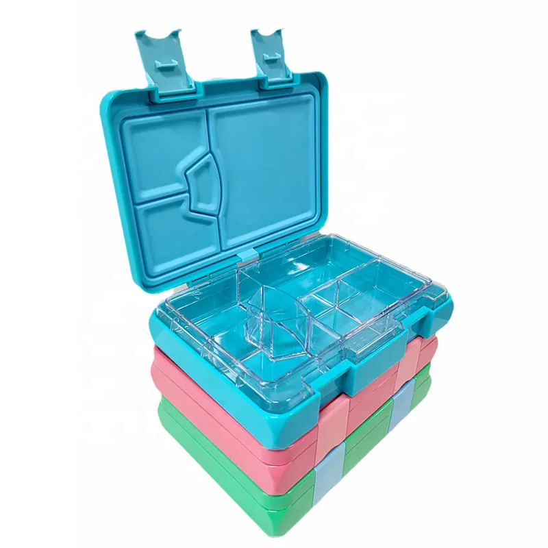 Eco friendly guarnizione microonde biodegradabile sostenibile bento lunch box 4 vano riutilizzabile bento bambini lunch box