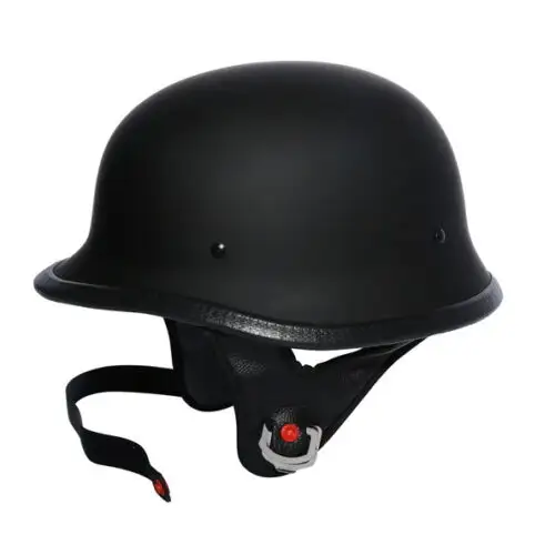 XINMATUO DOT Casco Alemán de Media Cara Casco de Motocicleta Chopper Biker Scooter Negro Mate XF270211