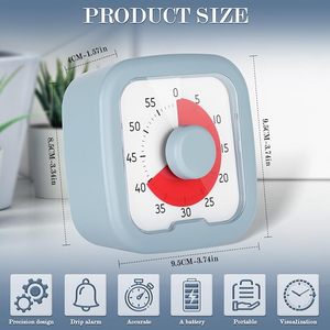 Desk Timer 60 Minuten Visual Timer Management Tools mit leiser Bedienung für Kinder und Erwachsene Countdown-Timer für Küchen büro - Product Image 5
