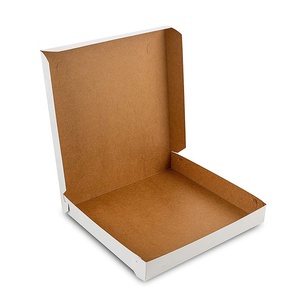 10&quot; Length X 10&quot; Width X <strong>1.5</strong>&quot; Custom Kraft Paper White Lock Corner Paperboard Pizza <strong>Box</strong> - Product Image 5