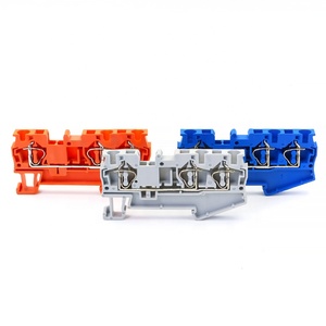 ST 4-TWIN 24-10awg 800V 41A橙色一输入二输出安装面板安装Din导轨弹簧端子块连接器