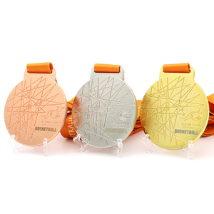 Madalya üreticisi özel logo kazınmış metal altın gümüş bakır kaplama yarışması ödülü spor basketbol madalyası - Product Image 1