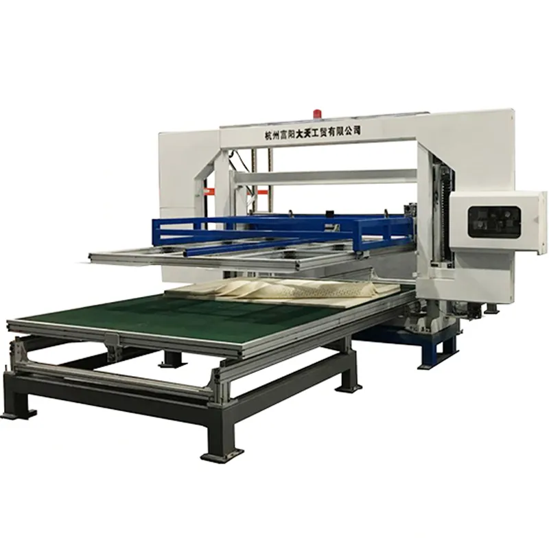 Horizontal automático para espuma viscoelástica, cortador de contorno de alta velocidad, máquina cortadora de hoja de sierra de anillo CNC para hacer espuma de poliuretano