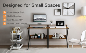 Factory Customization Modern Small <strong>Computer</strong> <strong>Desk</strong> for Small Spaces With Storage and Monitor Stand - Product Image 5