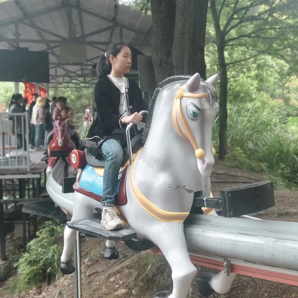 Fournisseur chinois Cheval de marche mécanique Rail électrique Balade à cheval