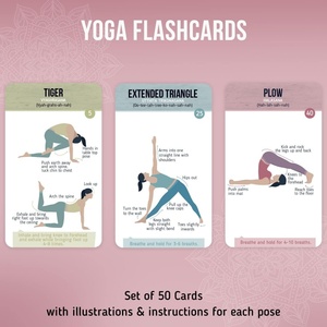 Pozisyonlar ve egzersizler Yoga kartları egzersiz kartları Yoga pozlar Poster Yoga şeyler yeni başlayanlar ve öğretmenler için Flash kartlar Set