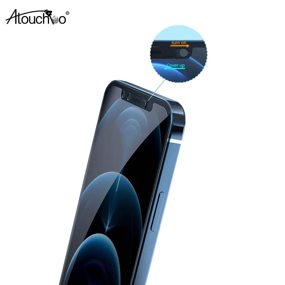 Atouchbo خ التكنولوجيا مكافحة القرصنة قفل حامية خصوصية محمول مصنوعة من الزجاج المقسى ل فون 13pro ماكس 6.7 6.1 5.1 حجم