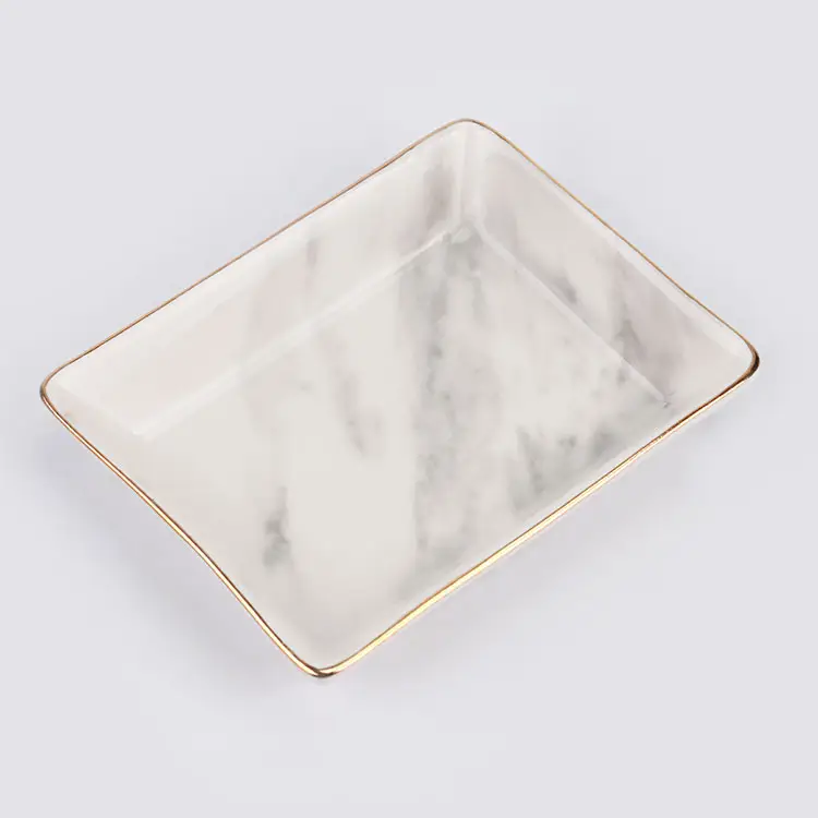 SYLWAN OEM fantastico design in marmo ceramico texture hotel bagno asciugamani vassoi portaoggetti piatto per alimenti secchi soggiorno piatto per gioielli
