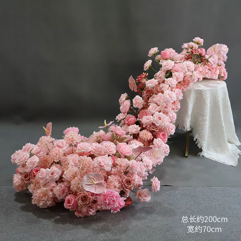 Fleur d'hortensia rose 200 cm