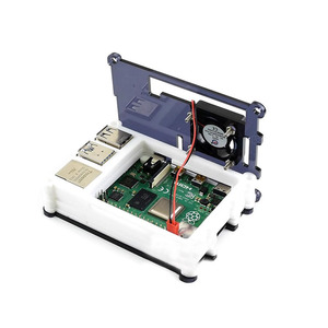 Raspberry Pi generazione 4 B arcobaleno/guscio acrilico bianco e nero con ventola di raffreddamento per un aspetto bellissimo e connessione esterna - Product Image 5