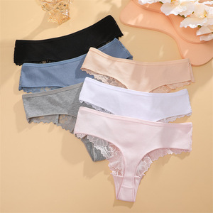FF3123 Sexy Women's Lingerie Underwear Lace Stretch Ladies Panties <strong>V</strong>-Waist Thongs and <strong>G</strong> <strong>String</strong> Cotton Womens Thongs Panties - Product Image 6
