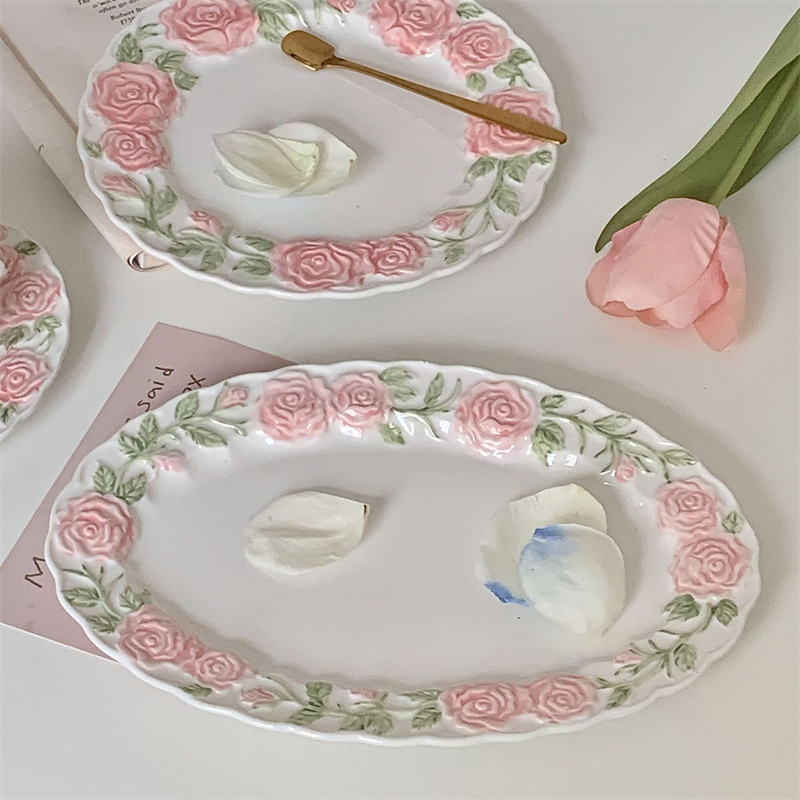 Plato ovalado rosa