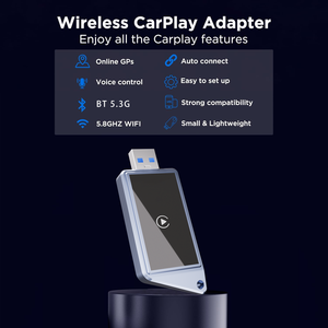 Phổ không dây Carplay Adapter hỗ trợ Google bản đồ <span class=keywords><strong>waze</strong></span> Spotify Youtube ứng dụng âm nhạc - Product Image 3