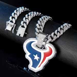 Yeni stil özelleştirilmiş Houston Texans kolye zincir moda Chokers kolye buzlu Out takı için Hiphop fanlar erkekler