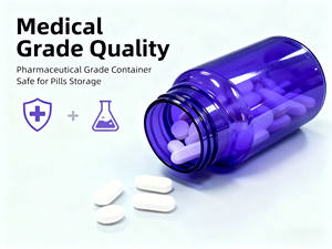 Boş kapsül şişeleri 190cc PET plastik silindir sağlık vitamini hap şişeleri ile vidalı kapak ve serigrafi - Product Image 3