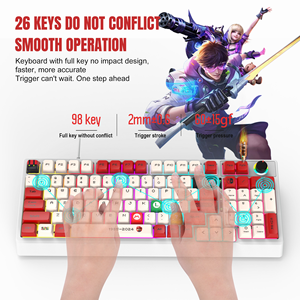 OEM Teclado Gamer Arco Iris con cable Teclado retroiluminado mecánico PC Computadora RGB Diseño ergonómico Teclado para juegos de 98 teclas - Product Image 6