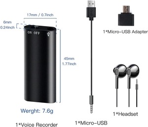 Digitaler Sprach rekorder Mini-Audio recorder mit 32GB USB-Flash-Laufwerk und MP3-Funktion/96 Stunden Aufnahme kapazität PQ122 - Product Image 5