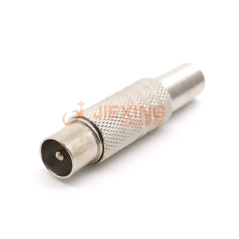 9.5mm male metal solderless wired CCTV connector with spring RF antenna plug TV coaxial connector